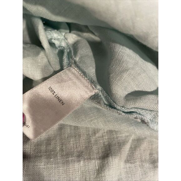 J.Jill Love Linen Tab Sleeve Button Top A- Line Women’s XL Seafoam Green Flaw - Picture 7 of 9